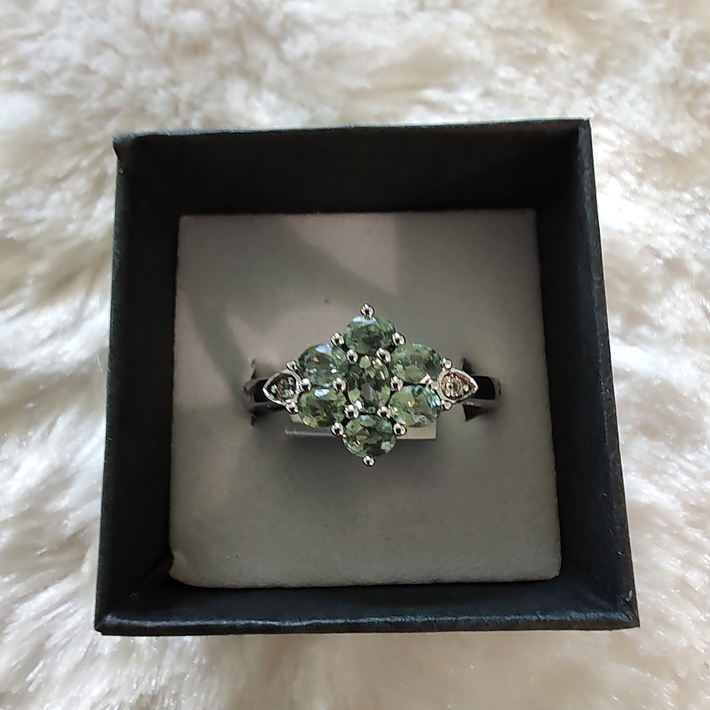 Sapphire and White Topaz Ring in Sterling Silver Size 9.5 NWT